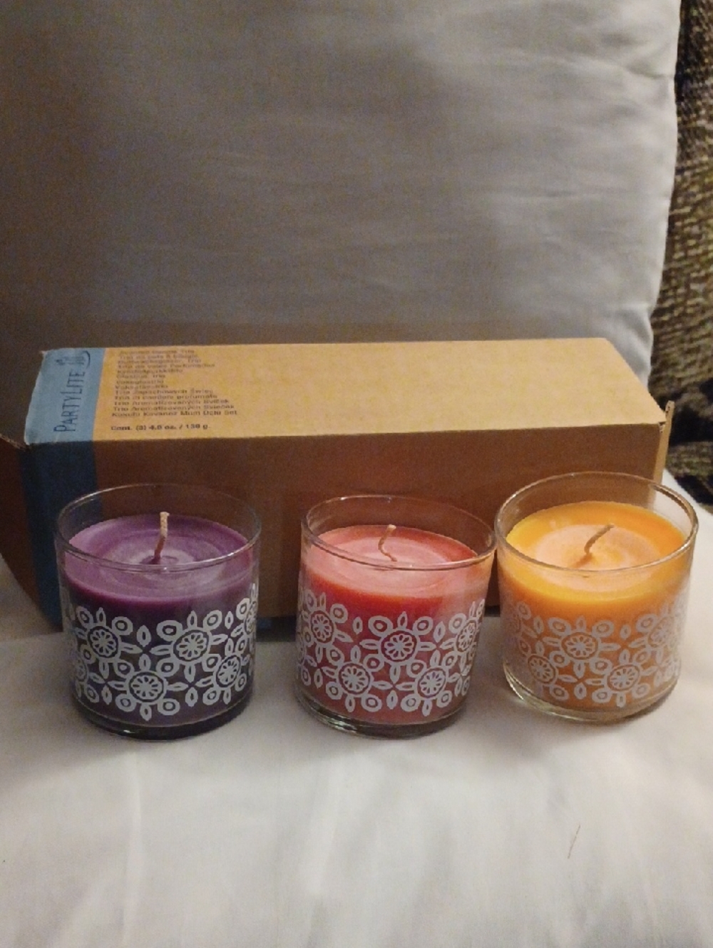 4/$80 New PartyLite Scented Candle Trio - Set Of 3 New In Box